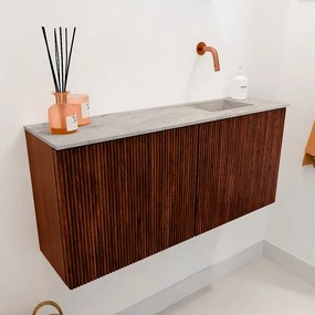 Mondiaz Joya DLux 90cm toiletmeubel ruby met wastafel faye rechts zonder kraangat glace