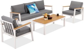 Aluminium tuinmeubelset Zakintos Coffee 5 wit Garden Point