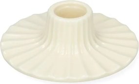 Kandelaar, porselein, geschulpt, kiezel, Ø10,2 cm x 3,2 cm
