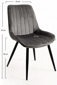 Set van 2 Lene Fluwelen Stoelen