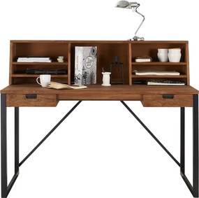 D-Bodhi Fendy Industrieel Bureau Van Teakhout 120 Cm Met  Opzetstuk - 120 X 70cm.