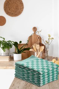 Theedoek ruit – 6 stuks – 50×70 – groen