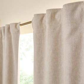 Verduisteringsgordijn in gewassen linnen, ruflette-afwerking, PRIVATE