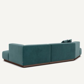 Rechter open hoekbank in fluweel, Jacopo