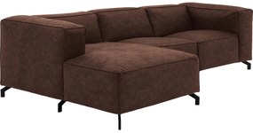 Goossens Bank Calvin bruin, micro leer, 2,5-zits, modern design