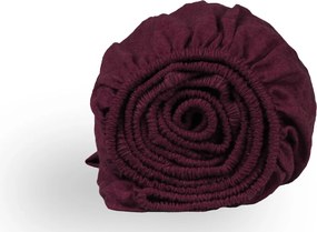 Hoeslaken flanel - 100% katoen - 140x200 - aubergine