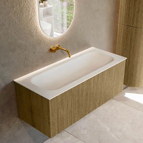 Mondiaz Kurve 110cm badmeubel dusk met 1 lade en wastafel big medium midden zonder kraangat