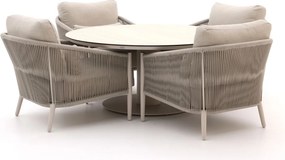 Diningset Bellagio | 4 personen | Tuinset travertin | 5-delig | Kees Smit Tuinmeubelen