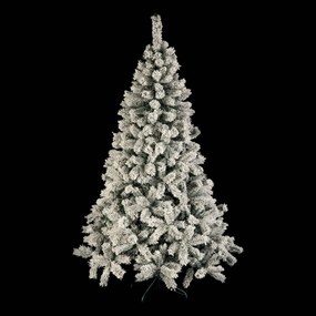Windy Peak kunstkerstboom - 180 cm - groen - besneeuwd - Diameter 104 cm - 487 tips - metalen voet