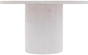 Goossens Salontafel Stone rond, beton wit, urban industrieel, 70 x 40 x 70 cm