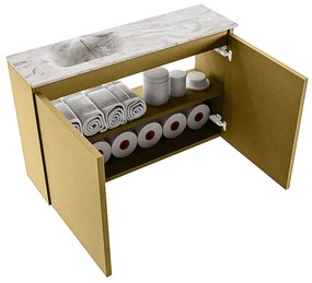 Mondiaz Ture DLux toiletmeubel 80cm oro met wastafel glace links met kraangat