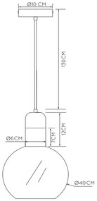 Lucide Julius hanglamp 40cm 1x E27 wit