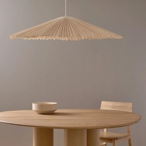 Hanglamp met plooien van geweven bamboe, Bansa