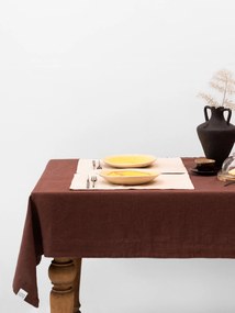 Linnen tafelkleed Chocolate