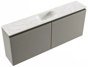 Mondiaz Ture DLux toiletmeubel 120cm smoke met wastafel ostra midden met kraangat