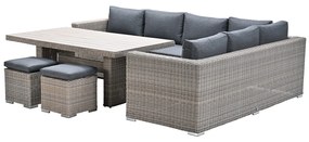 Garden Impressions Tennessee lounge dining set rechts 5-delig vintage willow - texfiber