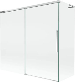 Mexen Rox L badscherm 2-delige schuifbare 170 + 70 x 150 cm, transparant, chroom - 8C9L-170-070-01-00