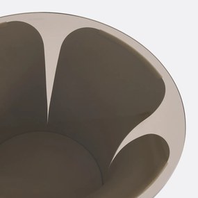 Bijzettafel, staal en rookglas, Tessen