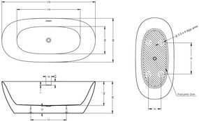 Sanigoods Trapani vrijstaand bad 170x80cm wit glans
