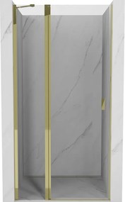 Mexen Mist openslaande douchedeur 115 cm, transparant, goud - 8A4-115-000-50-00