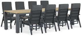 Tuinset 8 personen 300 cm Aluminium/teak Grijs Lifestyle Garden Furniture Marseille/Riviera