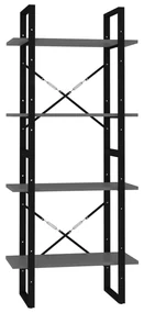 vidaXL Boekenkast met 4 schappen 60x30x140 cm spaanplaat grijs