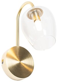 Klassieke wandlamp goud met glas - Elien