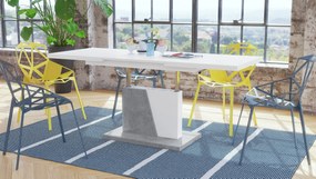Mazzoni GRAND NOIR wit / beton, uitschuifbare tafel