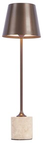 Moderne tafellamp donker brons 37cm incl. LED dimbaar IP54 oplaadbaar - Topi Modern IP54 rond Binnenverlichting Steen / Beton Lamp