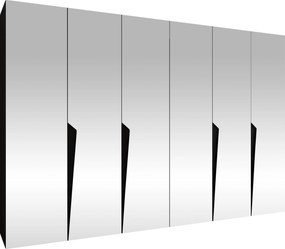 Kledingkast Hartford 617, Zwart, 202x300x52cm, 210.5 kg, Kledingkast deuren: Met scharnieren