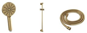Brauer Gold Edition Douchekraan opbouw - glijstang - 1 functie - 2 gladde knoppen - handdouche rond 3 standen - geborsteld goud sw547623/sw547624/sw547626/