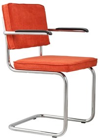 Zuiver Ridge Rib Eetkamerstoel Rib Oranje Met Armleuningen