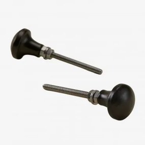 Set Van 2 Handgrepen Van Ijzer Mariluz Matzwart - Sklum