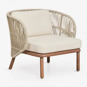 Tuinfauteuil Van Acaciahout En Gevlochten Touw Capri Beige – Crème - Sklum