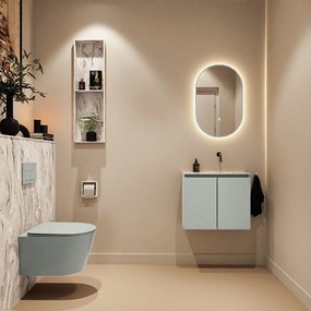 Mondiaz Ture DLux toiletmeubel 60cm greey met wastafel glace rechts zonder kraangat