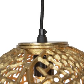 Art deco hanglamp goud rond 3-lichts - Maro