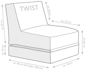 Sitting Point Zitzak/Loungebed Twist Outdoor Plus - Blue