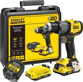 Stanley SFMCD726D2K Brushless V20 Li-Ion 18V Klopboormachine – Inclusief 2x 2.0Ah Accu, Lader en Koffer