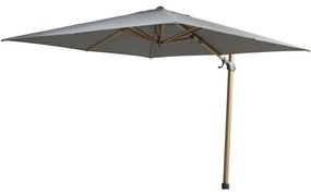 Siesta premium zweefparasol 300x300 cm houtlook charcoal 4 Seasons Outdoor