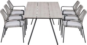 Garden Impressions Natas tuinset sand 7-delig - Braga tuintafel 220x100 cm