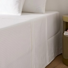 Blanco satijnen katoenen laken, 153 draden, Gestreept Opaal