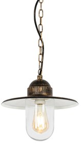 Landelijke buiten hanglamp antiek goud IP44 - Kansas