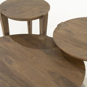 Eleonora Davina Ronde Salontafel Mangohout 80 Cm - 80 X 80cm.