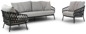 Stoel en Bank Loungeset 5 personen Aluminium/Rope Grijs 4 Seasons Outdoor Seasons