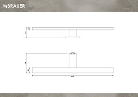 Brauer opbouw spiegelverlichting 45cm chroom