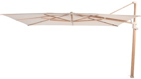 4 Seasons Finca zweefparasol 4x3 m - Zand/Houtlook met Finca voet en hoes