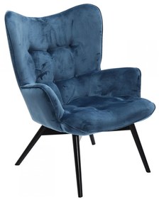 Kare Design Vicky Velvet Oorfauteuil Fluweel Blauw