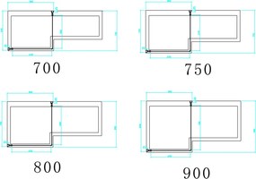 Eastbrook Type 1 badwand zijwand 70x140cm chroom