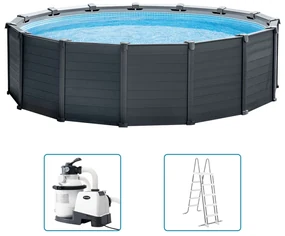INTEX Zwembadset Graphite Gray Panel bovengronds 478x124 cm