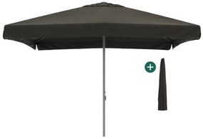 Parasol Shadowline Bonaire | Inclusief hoes | Vierkant | 350x350cm | Met katrol | Zwart | Kees Smit Tuinmeubelen